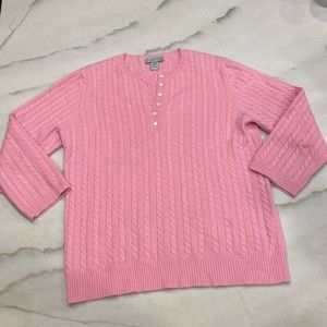 Pink Cashmere Cable Knit Sweater